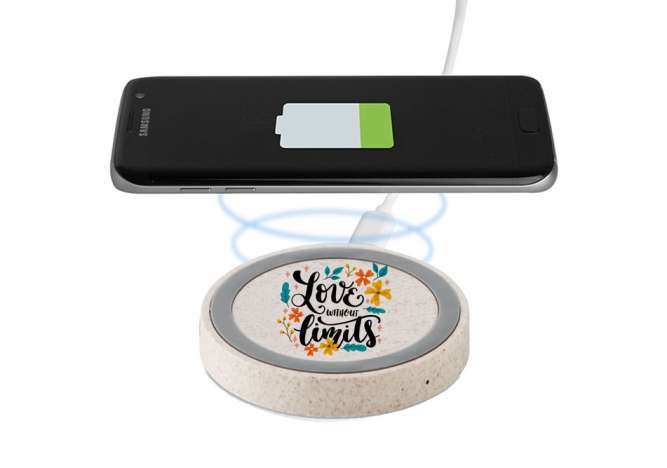 Base Caricabatterie Wireless personalizzata "Paglia di frumento"