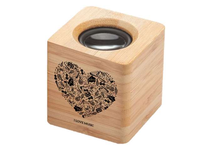 Speaker Bluetooth personalizzato in bamboo