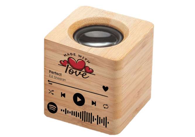 Speaker Spoty Bluetooth personalizzato in bamboo