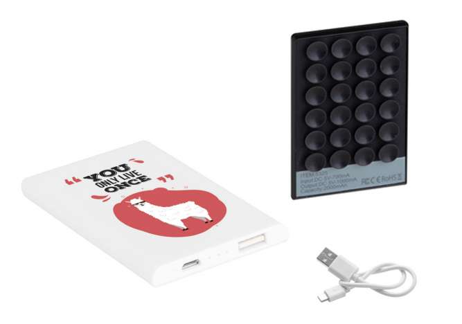 Powerbank slim 2400 mAh con ventose personalizzata