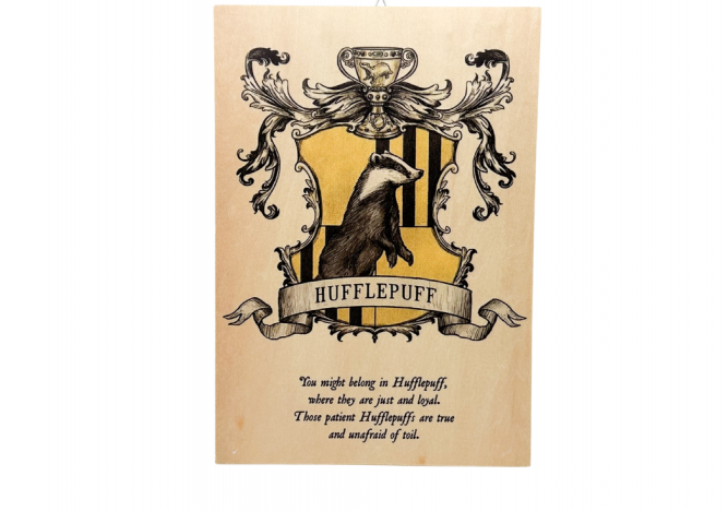 Targa Casata in legno – Harry Potter (Tassorosso)