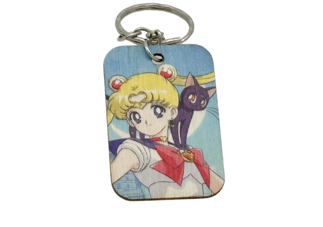 Portachiavi In Legno - Sailor Moon & Luna