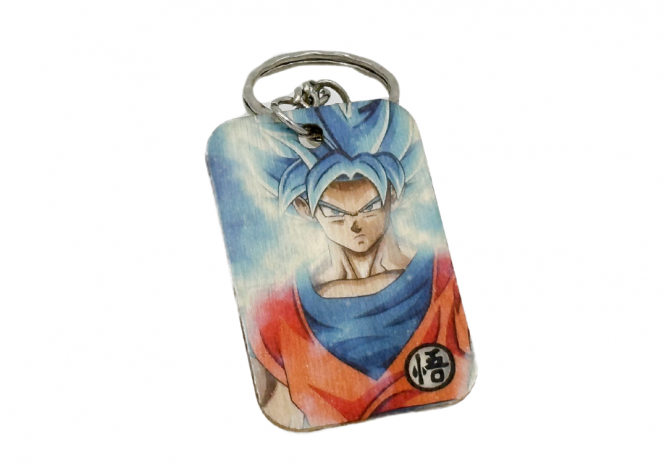 Portachiavi in Legno - Goku Super Saiyan Blue