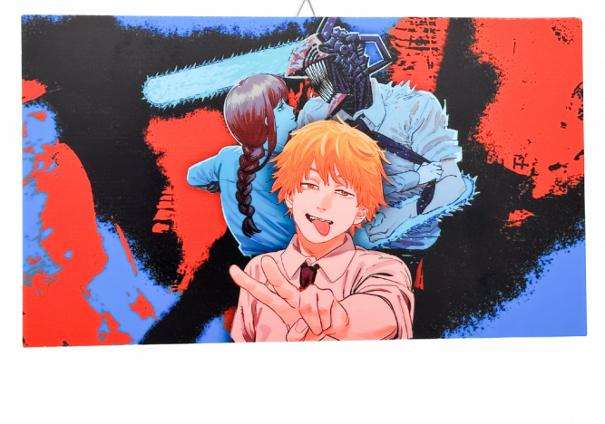 Quadretto in Plexiglass - Denji & Makima (Chainsaw Man)