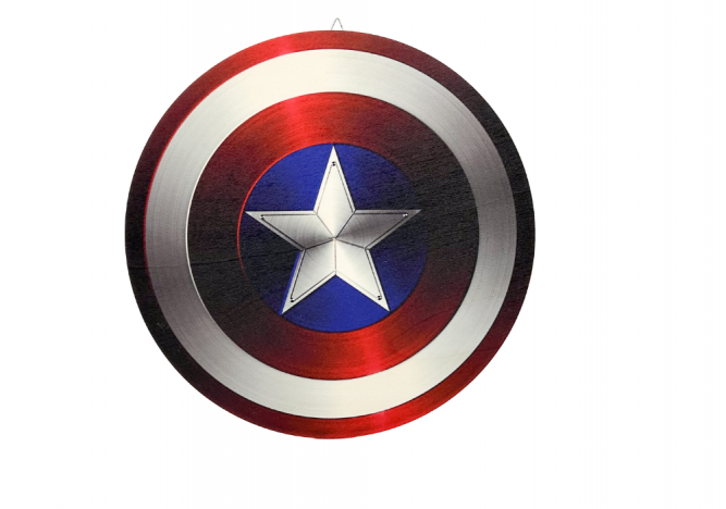 Quadro circolare in legno - Scudo Captain America