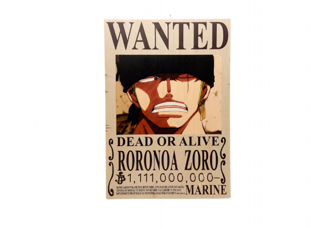 Targa "WANTED" One Piece – Taglia da Pirata! (Zoro)