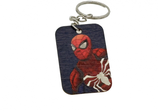 Portachiavi In Legno - Spider Man