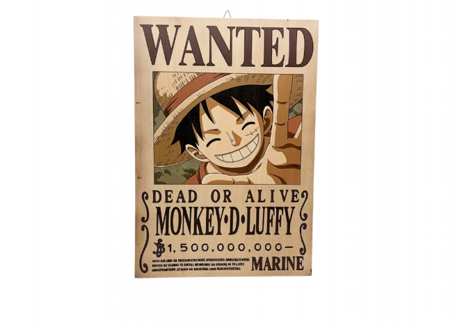 Targa "WANTED" One Piece – Taglia da Pirata! (Monkey D. Luffy)